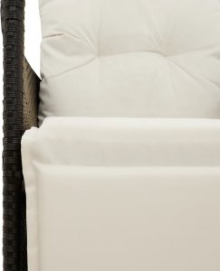 vidaXL vidaXL Rozkładana sofa ogrodowa dla 2 os., ze stolikiem, czarna 9