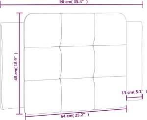 vidaXL vidaXL Poduszka na wezgłowie, czarna, 90 cm, sztuczna skóra 9