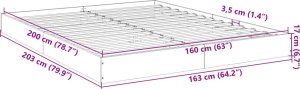 vidaXL vidaXL Rama łóżka, szarość betonu, 160x200 cm, materiał drewnopochodny 10