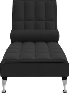 vidaXL vidaXL Szezlong masujący z wałkiem, czarny, tapicerowany tkaniną 3