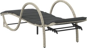 vidaXL vidaXL Leżaki ze stolikiem, 2 szt., jasnoszare, polirattan 7