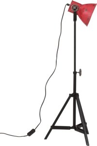 vidaXL vidaXL Lampa stojąca, 25 W, postarzany czerwony, 35x35x65/95 cm, E27 4