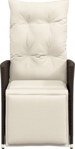 vidaXL vidaXL Rozkładane fotele ogrodowe, 2 szt, poduszki, brązowy rattan PE 4