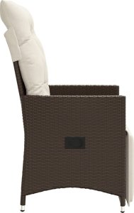 vidaXL vidaXL Rozkładane fotele ogrodowe, 2 szt, poduszki, brązowy rattan PE 5