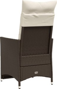 vidaXL vidaXL Rozkładane fotele ogrodowe, 2 szt, poduszki, brązowy rattan PE 6