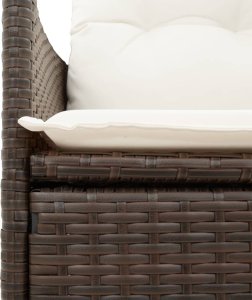 vidaXL vidaXL Rozkładane fotele ogrodowe, 2 szt, poduszki, brązowy rattan PE 8