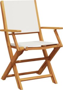 vidaXL vidaXL Krzesła ogrodowe, 2 szt., kremowe, drewno akacjowe i tkanina 4