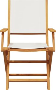 vidaXL vidaXL Krzesła ogrodowe, 2 szt., kremowe, drewno akacjowe i tkanina 5