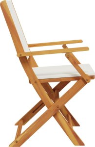 vidaXL vidaXL Krzesła ogrodowe, 2 szt., kremowe, drewno akacjowe i tkanina 6