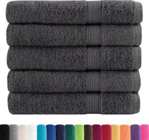 vidaXL vidaXL Ręczniki premium SOLUND, 25 szt., antracytowe, 100x200 cm 2