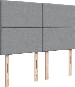 vidaXL Łóżko kontynentalne z materacem, jasnoszare, tkanina 160x200 cm 7