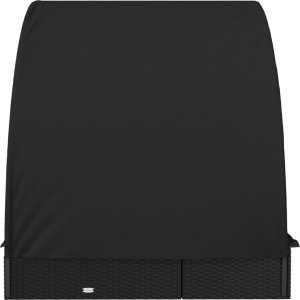vidaXL vidaXL 2-os. leżak z półokrągłym daszkiem, czarny, 211x112x140 cm 6