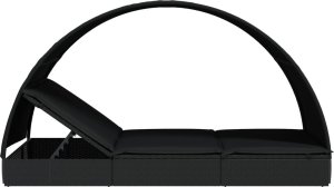 vidaXL vidaXL 2-os. leżak z półokrągłym daszkiem, czarny, 211x112x140 cm 7