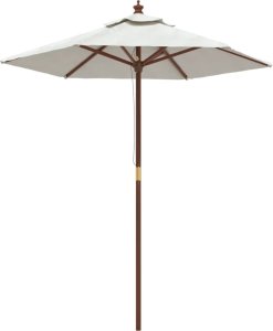 vidaXL vidaXL Parasol ogrodowy na drewnianym słupku, piaskowy, 196x231 cm 2