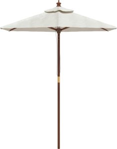 vidaXL vidaXL Parasol ogrodowy na drewnianym słupku, piaskowy, 196x231 cm 3