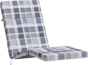 vidaXL Poduszki na leżaki, 2 szt., szara krata, tkanina Oxford 4