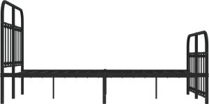 vidaXL vidaXL Metalowa rama łóżka z wezgłowiem i zanóżkiem, czarna, 120x200cm 7