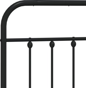 vidaXL vidaXL Metalowa rama łóżka z wezgłowiem i zanóżkiem, czarna, 120x200cm 9