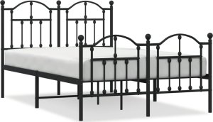 vidaXL vidaXL Metalowa rama łóżka z wezgłowiem i zanóżkiem, czarna, 120x200cm 2