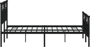 vidaXL vidaXL Metalowa rama łóżka z wezgłowiem i zanóżkiem, czarna, 120x200cm 6