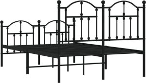 vidaXL vidaXL Metalowa rama łóżka z wezgłowiem i zanóżkiem, czarna, 120x200cm 7