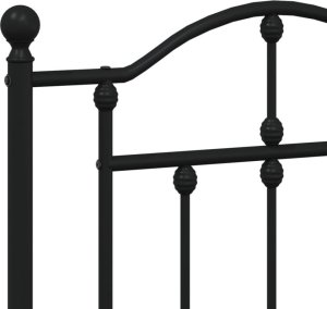 vidaXL vidaXL Metalowa rama łóżka z wezgłowiem i zanóżkiem, czarna, 120x200cm 8