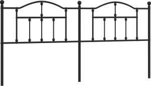 vidaXL vidaXL Metalowe wezgłowie, czarne, 193 cm 2