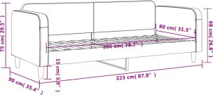 vidaXL vidaXL Sofa z funkcją spania, ciemnoszara, 80x200 cm, obita tkaniną 8