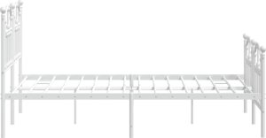 vidaXL vidaXL Metalowa rama łóżka z wezgłowiem i zanóżkiem, biała, 120x200 cm 6