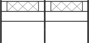 vidaXL vidaXL Metalowe wezgłowie, czarne, 200 cm 3
