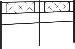 vidaXL vidaXL Metalowe wezgłowie, czarne, 200 cm 5
