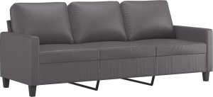 vidaXL vidaXL 3-osobowa sofa, szara, 180 cm, sztuczna skóra 2
