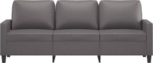 vidaXL vidaXL 3-osobowa sofa, szara, 180 cm, sztuczna skóra 3