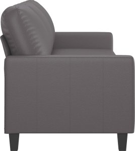 vidaXL vidaXL 3-osobowa sofa, szara, 180 cm, sztuczna skóra 4