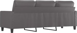 vidaXL vidaXL 3-osobowa sofa, szara, 180 cm, sztuczna skóra 5