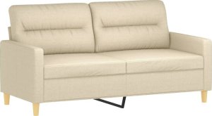 vidaXL vidaXL 2-osobowa sofa, kremowa, 140 cm, tapicerowana tkaniną 2