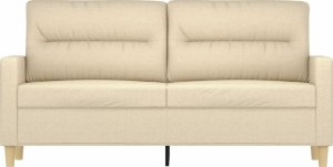 vidaXL vidaXL 2-osobowa sofa, kremowa, 140 cm, tapicerowana tkaniną 3
