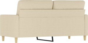 vidaXL vidaXL 2-osobowa sofa, kremowa, 140 cm, tapicerowana tkaniną 5