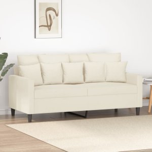 vidaXL vidaXL Sofa 2-osobowa, kremowy, 140 cm, tapicerowana aksamitem 1