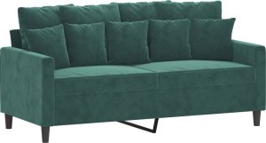 vidaXL vidaXL Sofa 2-osobowa, ciemnozielona, 140 cm, tapicerowana aksamitem 2
