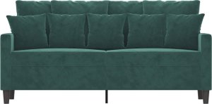 vidaXL vidaXL Sofa 2-osobowa, ciemnozielona, 140 cm, tapicerowana aksamitem 3