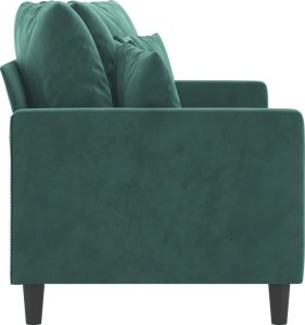 vidaXL vidaXL Sofa 2-osobowa, ciemnozielona, 140 cm, tapicerowana aksamitem 4