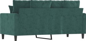 vidaXL vidaXL Sofa 2-osobowa, ciemnozielona, 140 cm, tapicerowana aksamitem 5