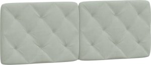 vidaXL vidaXL Poduszka na wezgłowie, jasnoszara, 140 cm, aksamitna 2