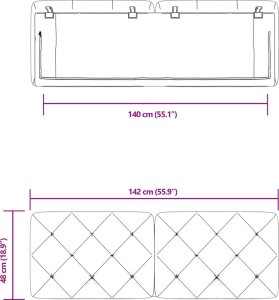 vidaXL vidaXL Poduszka na wezgłowie, jasnoszara, 140 cm, aksamitna 10