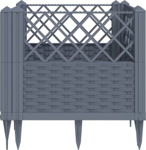 vidaXL vidaXL Donica ogrodowa na kołkach, szara, 43,5x43,5x43,5 cm, PP 5