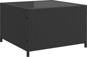 vidaXL vidaXL Narożnik ogrodowy z poduszkami i stolikiem, rattan PE, czarny 8