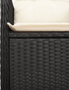 vidaXL vidaXL Rozkładane fotele ogrodowe, 2 szt, poduszki, czarny rattan PE 8