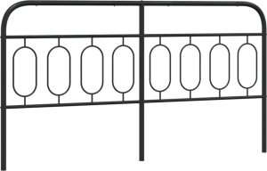 vidaXL vidaXL Metalowe wezgłowie, czarne, 160 cm 2