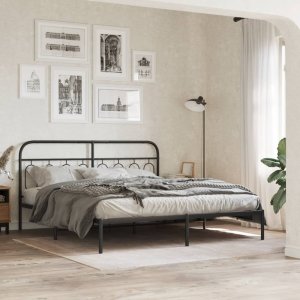 vidaXL vidaXL Metalowe wezgłowie, czarne, 160 cm 3